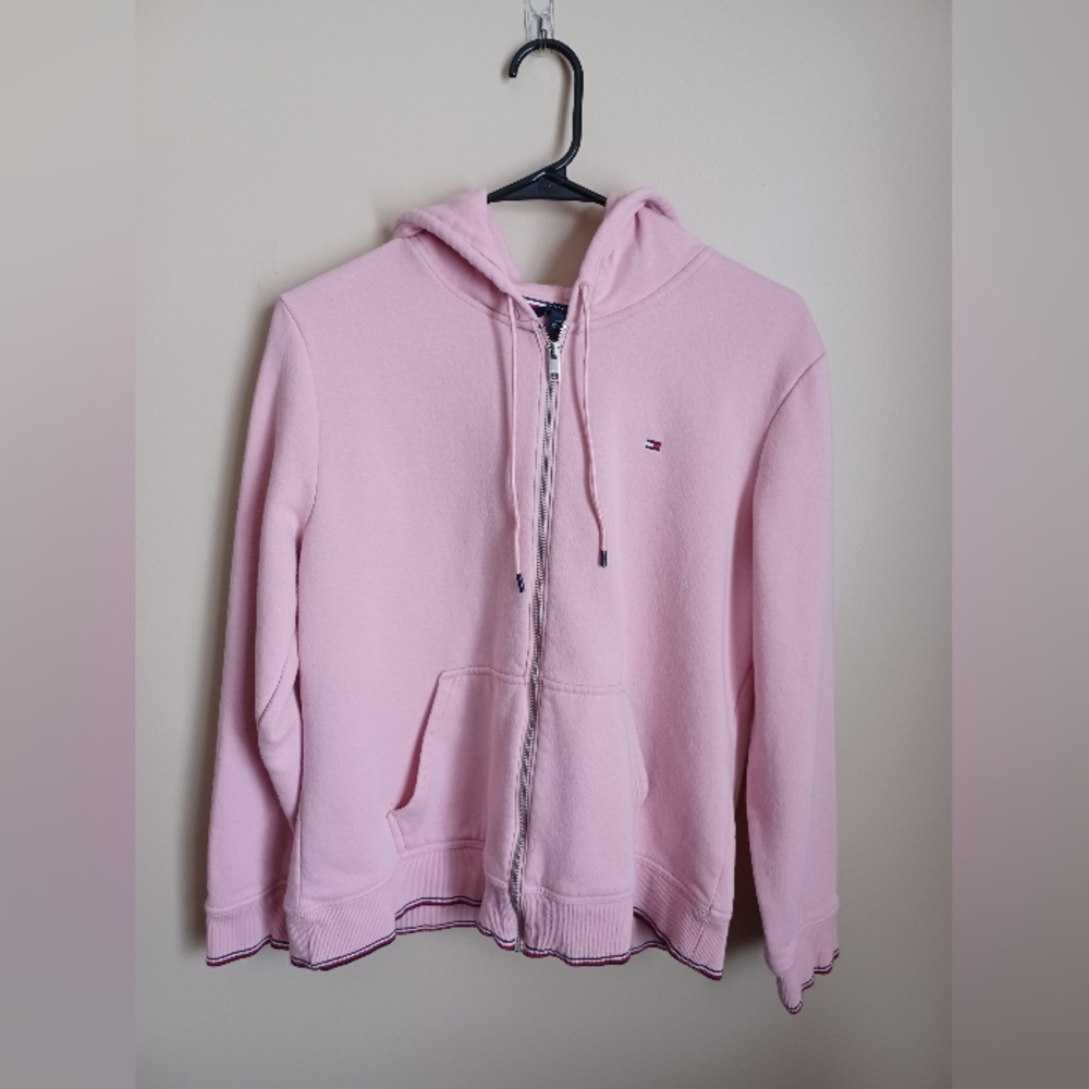 Women's Size Large Pink Tommy Hilfiger Sweatshirt Hoodie